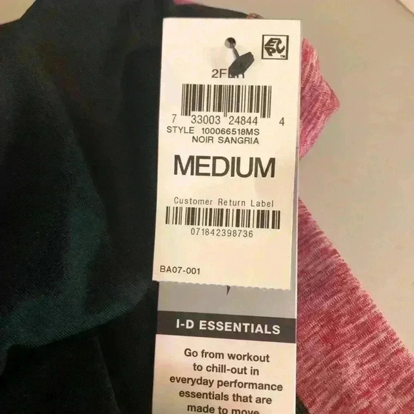 Ideology Black and Sangria Colored Athletic Leggings Size Medium NWT - Picture 8 of 10